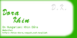 dora khin business card